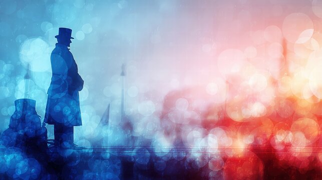 Patriotic scene symbolizing presidents day celebration and national unity.