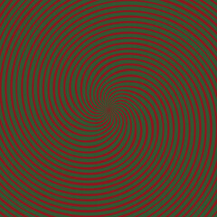 Red and green spiral line design