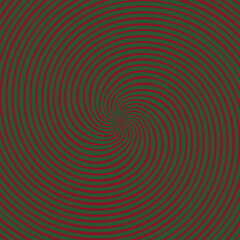 Red and green spiral line design