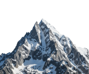 Majestic snow-capped mountains nature landscape high altitude view isolated on transparent background