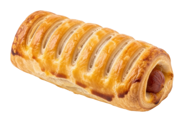 Delicious sausage roll bakery food warm isolated on transparent background