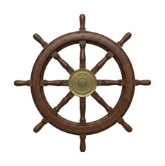 Navigating the sea ship's wheel display nautical isolated on transparent background