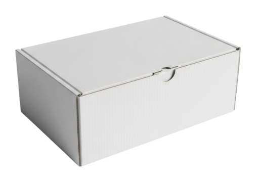 Packaging solutions white box for shipping product neutral isolated on transparent background