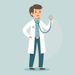 Un ni&ntilde;o vestido de m&eacute;dico sostiene un estetoscopio con una expresi&oacute;n alegre.
