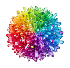 Vibrant rainbow crystals creation abstract isolated on transparent background