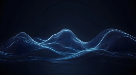 Abstract representation of flowing liquid energy with glowing blue waves and intricate textures against a dark background evoking a sense of motion and depth