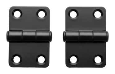 Installing durable black hinges for doors home improvement workshop isolated on transparent background