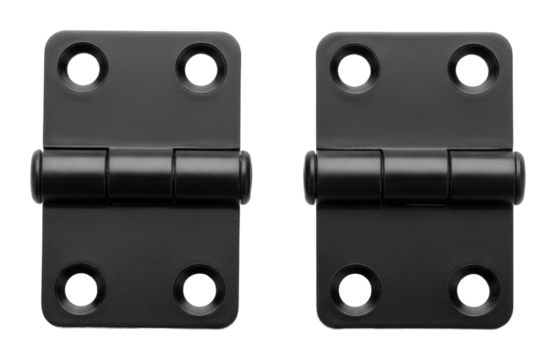 Installing durable black hinges for doors home improvement workshop isolated on transparent background