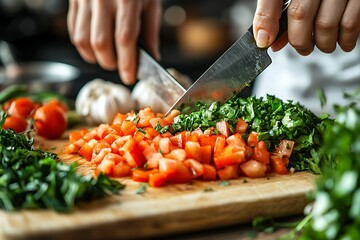 close up of vegetable preparation High Resolution Picture