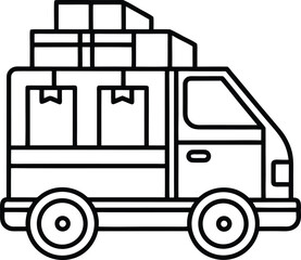 Delivery truck loaded with boxes for shipping and logistics service Vector