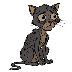 Starving cat