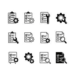 Checklist and Settings Icons - Configuration and Task Management Symbols.