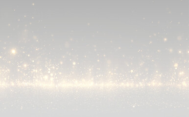 Glittering gold particles png float with yellow sparkles, Christmas light, and dust. Highlights and bokeh create magical sparkling sparks. Perfect for holiday cards, festive overlays, and decorations.