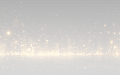 Glittering gold particles png float with yellow sparkles, Christmas light, and dust. Highlights and bokeh create magical sparkling sparks. Perfect for holiday cards, festive overlays, and decorations.