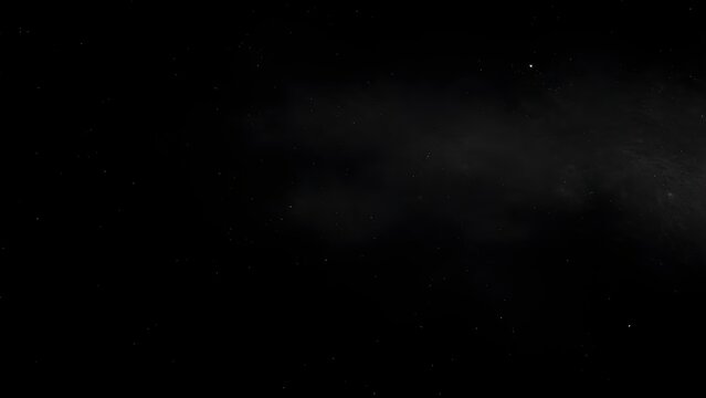 Atmospheric smoke and dust particle overlay on a black background for creative photo effects and texture - Powered by Adobe