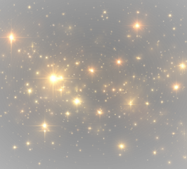 Glittering gold particles png float with yellow sparkles, Christmas light, and dust. Highlights and bokeh create magical sparkling sparks. Perfect for holiday cards, festive overlays, and decorations.