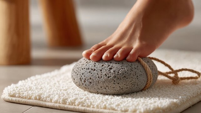 Spa Day Relaxation Foot on Pumice Stone for Exfoliation and Skin