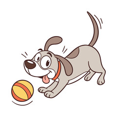 Playful Cartoon Dog Illustration | Bright Colorful Artwork