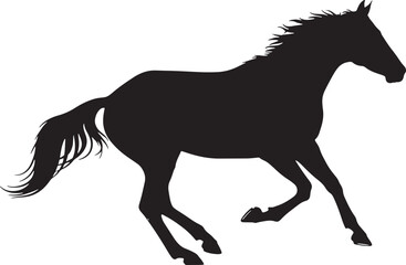 Majestic horse silhouette in motion