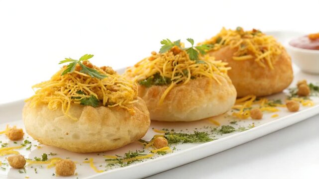 spicy sev batata puri indian street food video