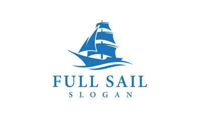 Sailing Logo Design Vector Ship Template Nautical Marine Ocean Symbol © brandphant