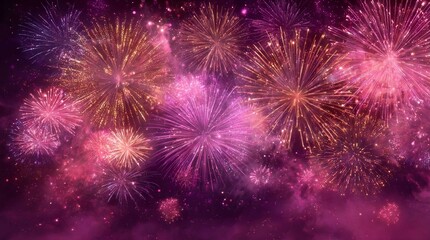 Colorful fireworks illuminate the night sky in a vibrant display of celebration and joy during a festival