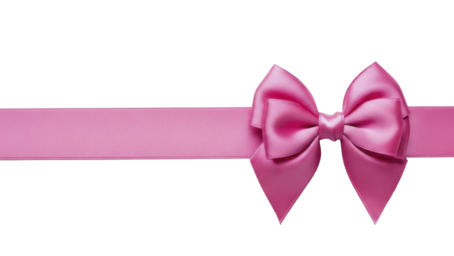  Pink satin gift bow with ribbon on a transparent background, PNG image, PNG file