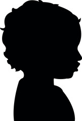 a baby girl head silhouette vector