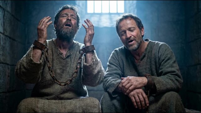 Paul and Silas Singing in Prison 