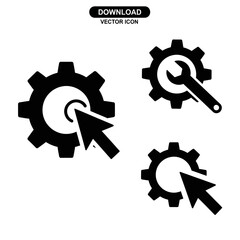 Gear and Wrench Icons Representing Settings and Customization.