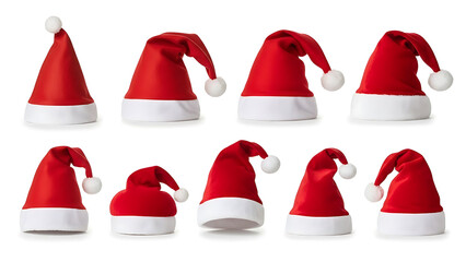 Assorted Santa Hat Designs in Red 