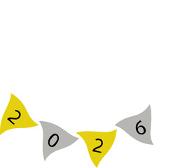 Colorful Bunting Flags Decoration &ndash; 2026 Festive Vector