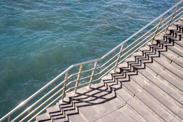 Staircase and Atlantic ocean, Tenerife, Spain
