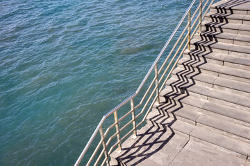 Staircase and Atlantic ocean, Tenerife, Spain