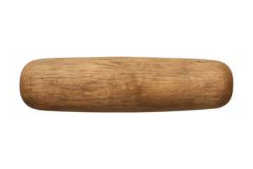 Wooden log or beam with a natural light brown texture, 3d rendering of a construction material, transparent background