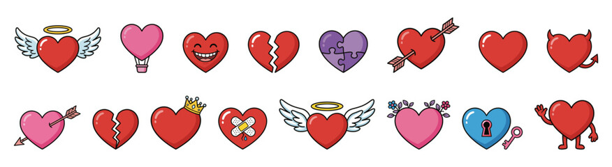 heart in a cartoon comic book style