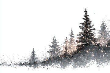 Golden christmas stars and twinkling glitter fall against a bright white background, adding sparkle and festive cheer to the holiday season, beautiful for background usage