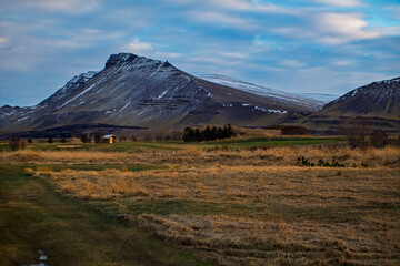 Mountain Landscape with Cabin in Akranes, Iceland