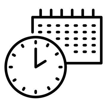 Analog clock calendar stroke icon