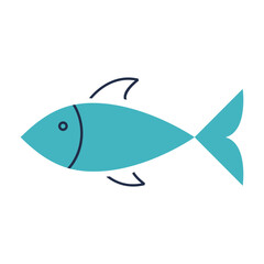 Green fish flat illustration