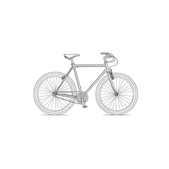 Fototapeta premium Black background with a white bicycle vector illustration