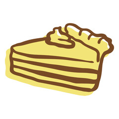 Hand drawn stroke pie piece
