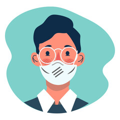 Covid 19 man character icon