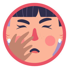 Covid 19 symptom girl coughing