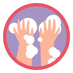 Obraz premium Covid 19 washing hands icon