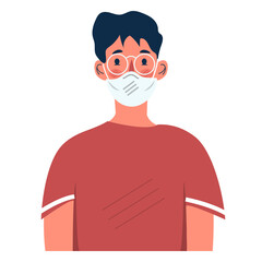 Character man covid 19