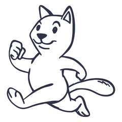 Cat running stroke cartoon