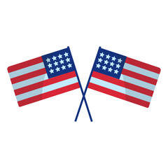 Crossed usa flags element