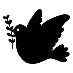 Dove world peace symbol silhouette