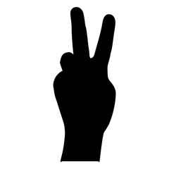 Peace hand sign silhouette